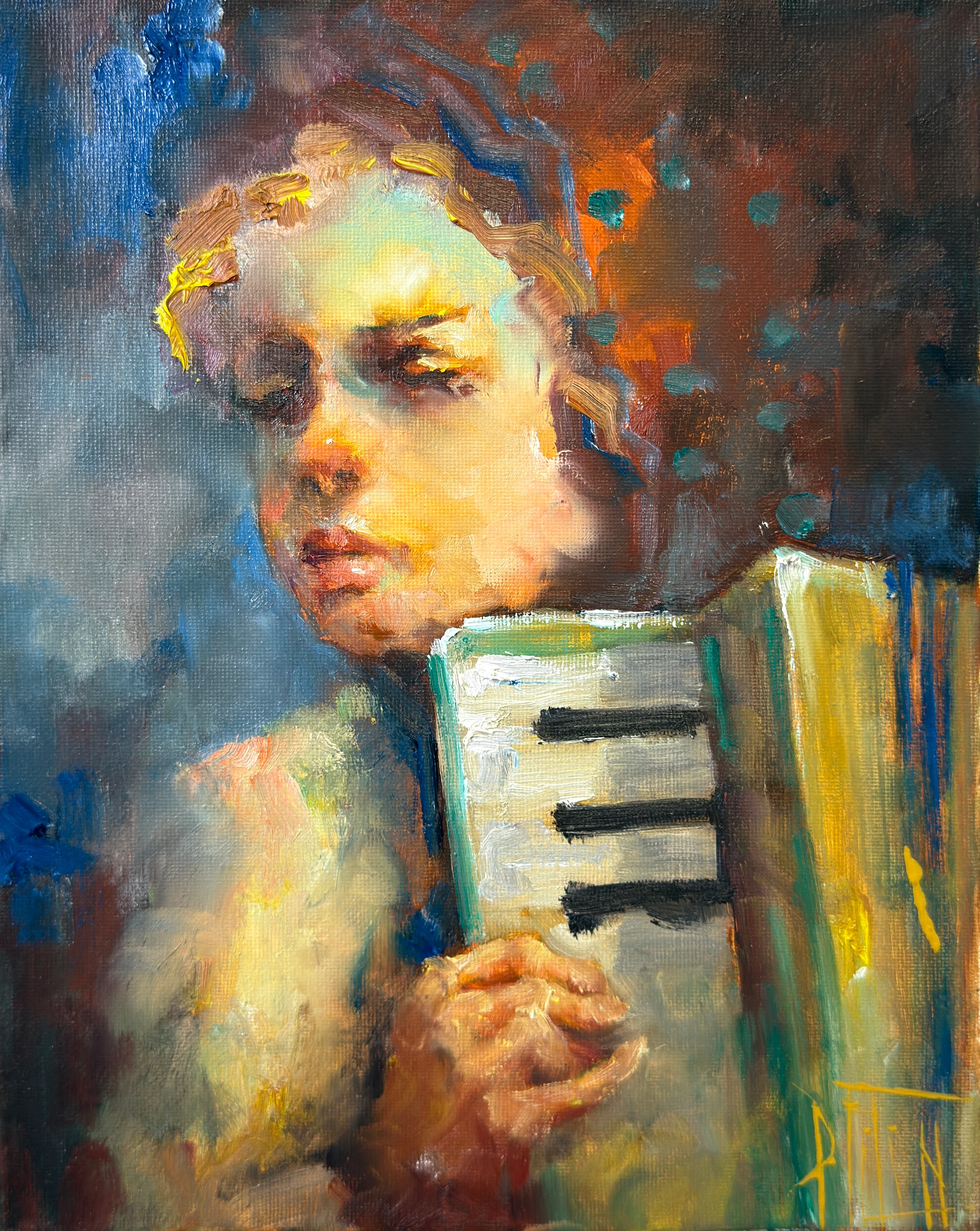accordion – oil painting by Pavel Filin