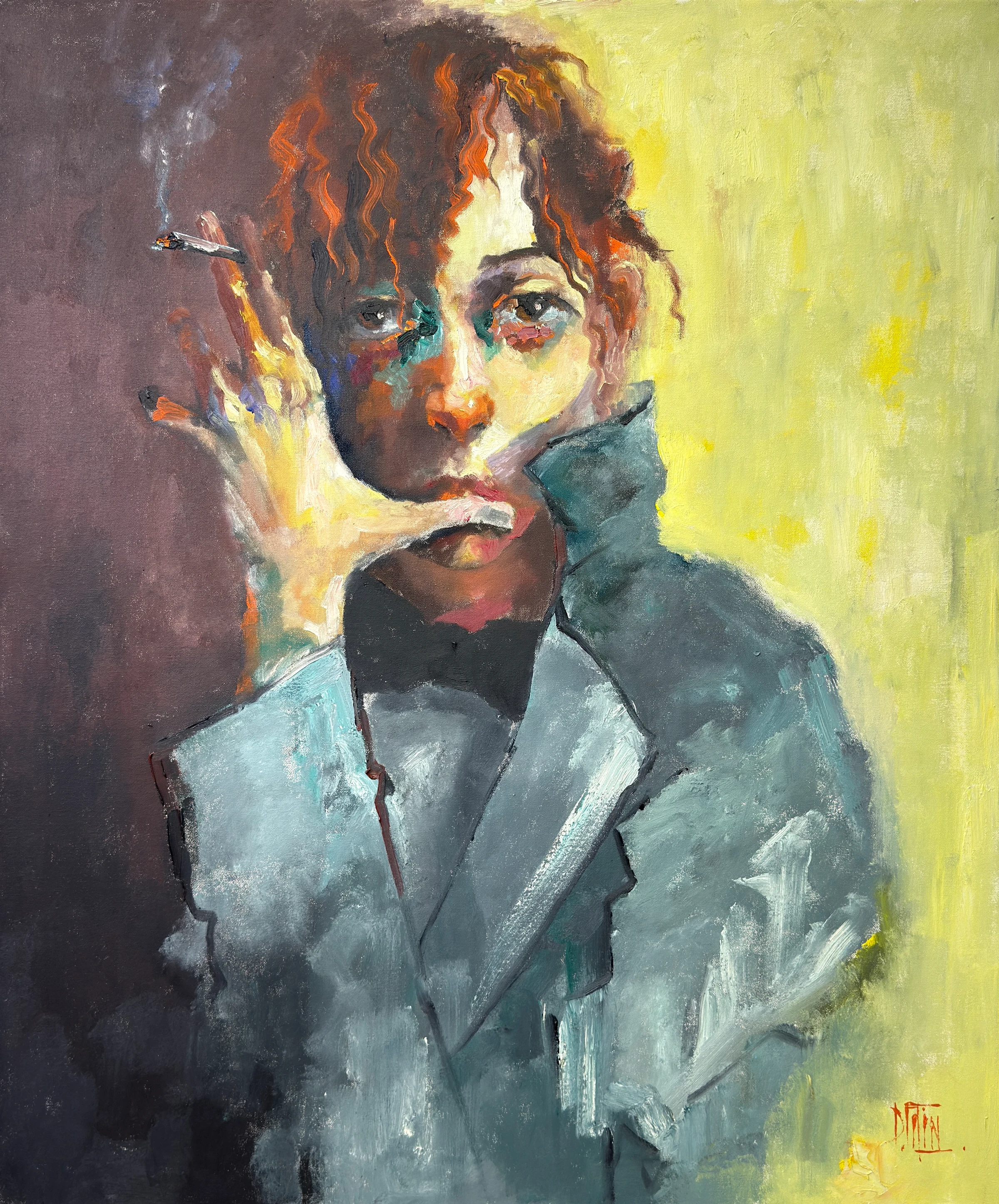 black bow – oil painting by Pavel Filin