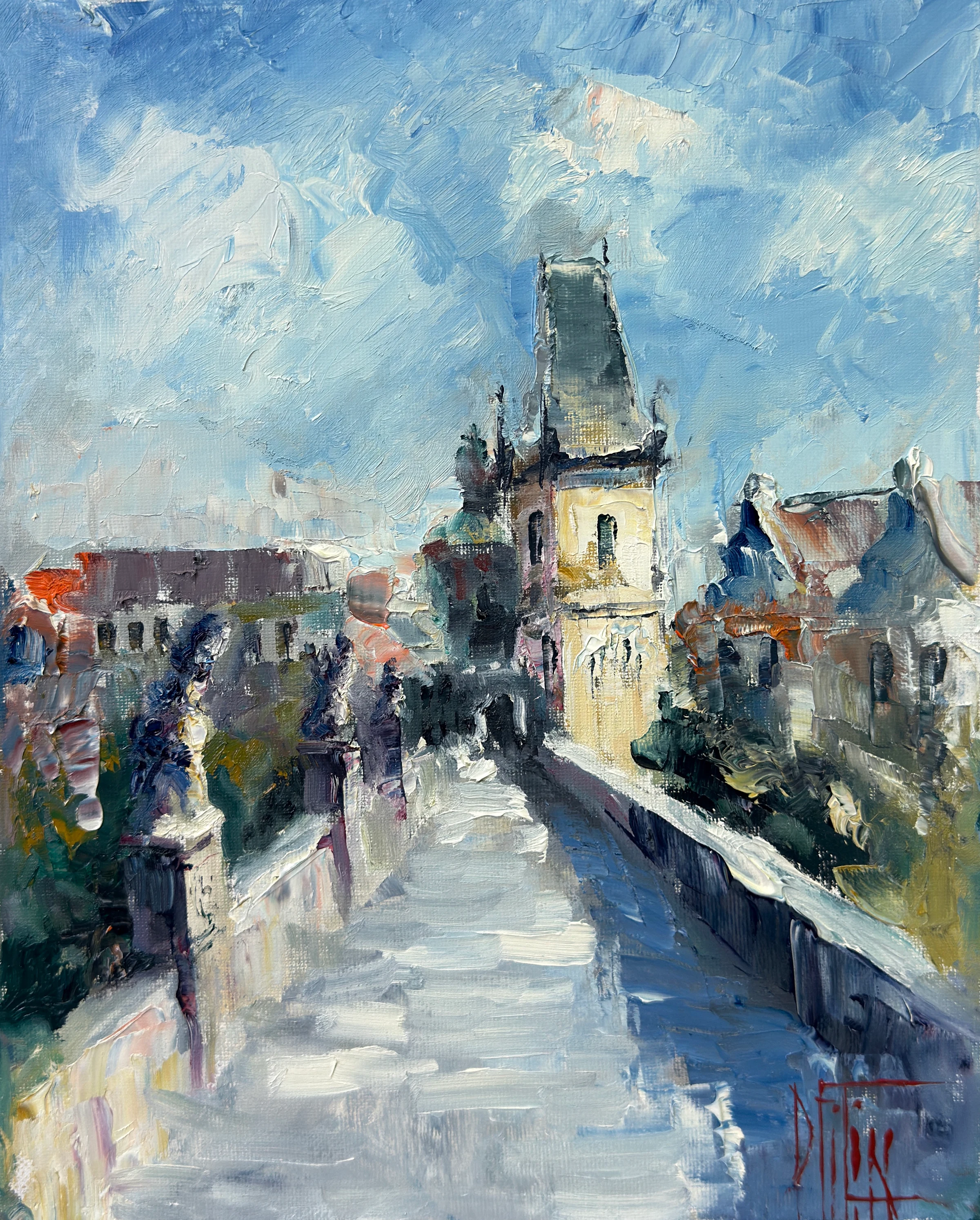 bridge – oil painting by Pavel Filin
