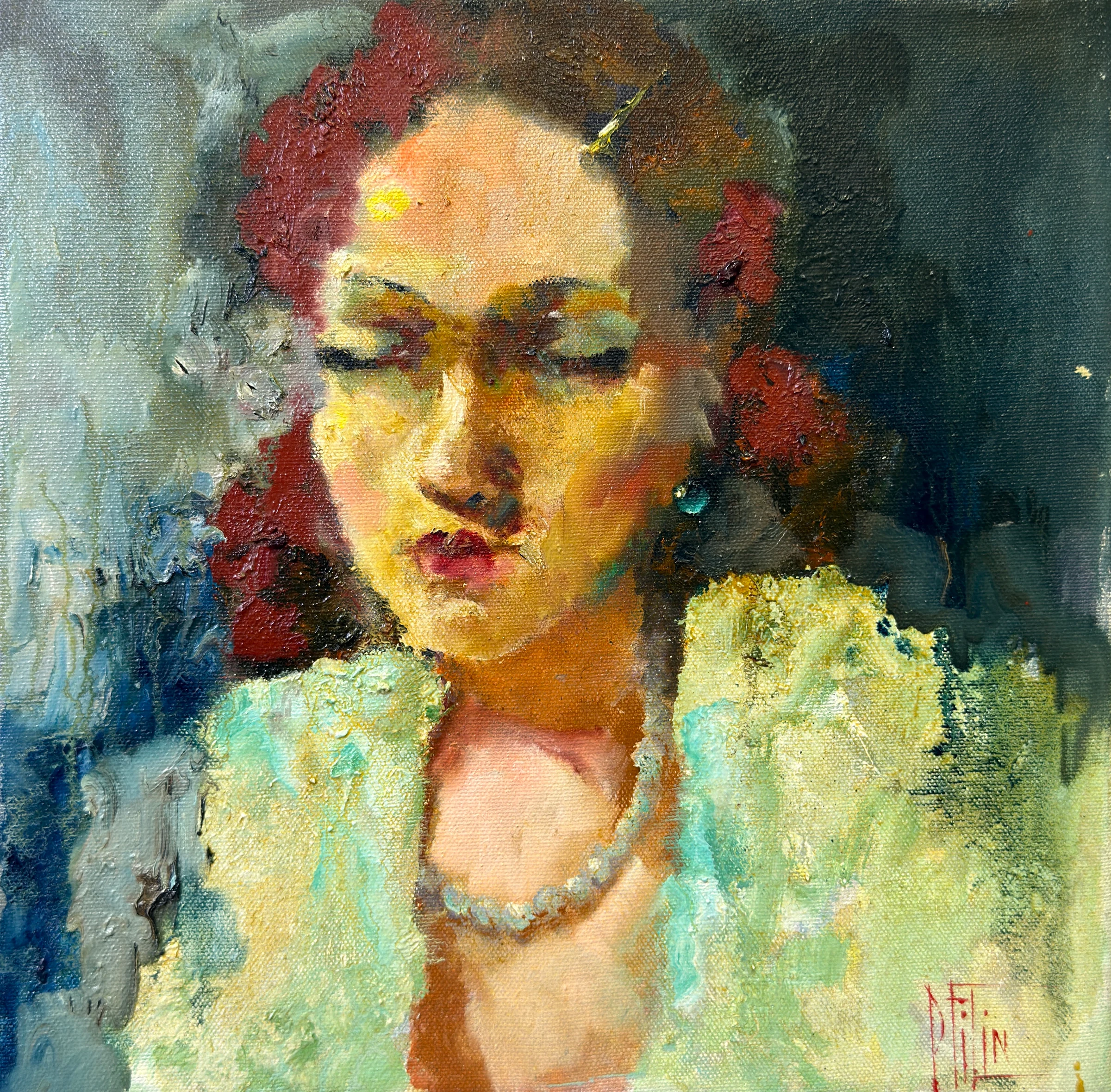 eyes closed – oil painting by Pavel Filin