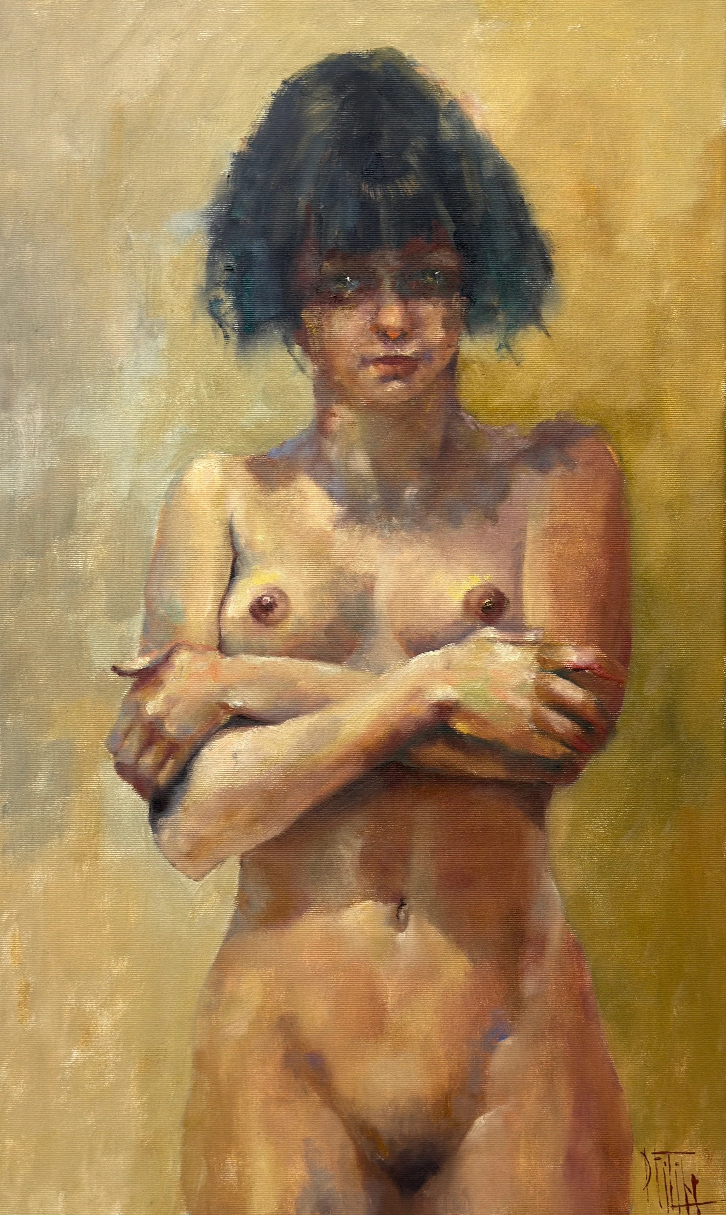 held breath – oil painting by Pavel Filin