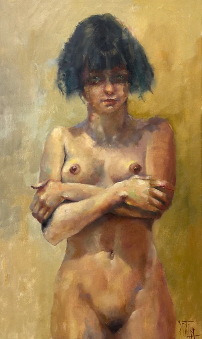 held breath – oil painting by Pavel Filin