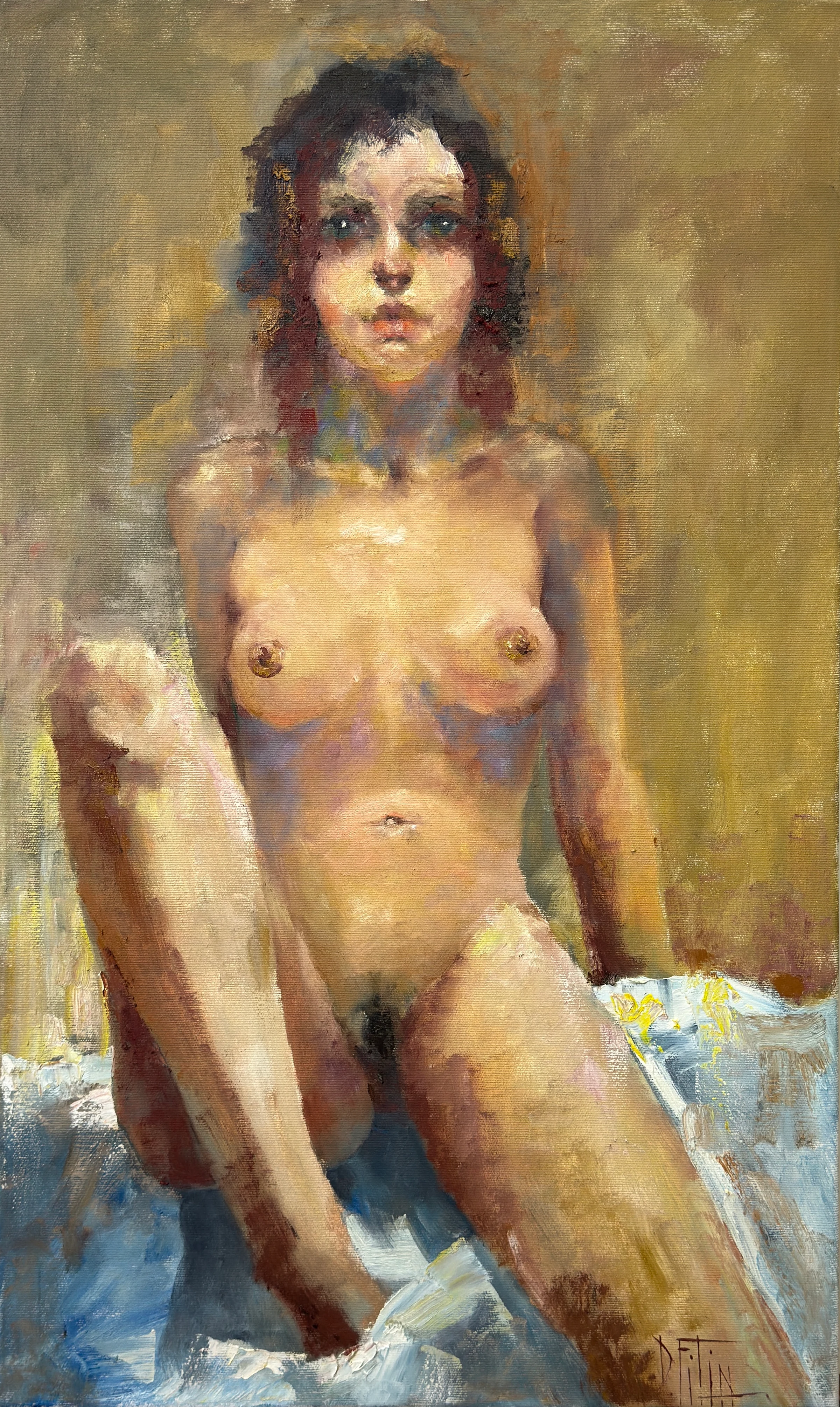 resting – oil painting by Pavel Filin
