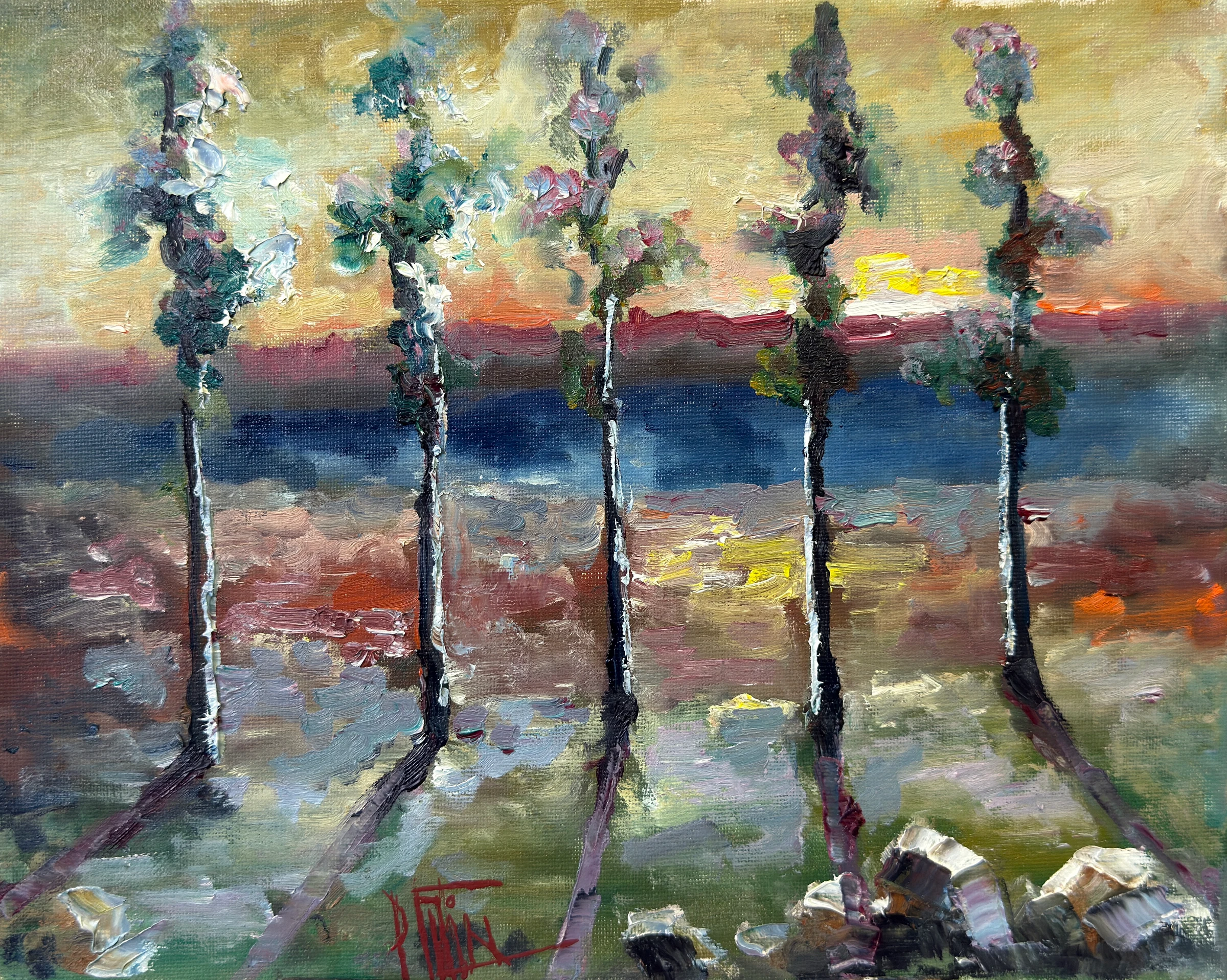 shadows of sunset – oil painting by Pavel Filin