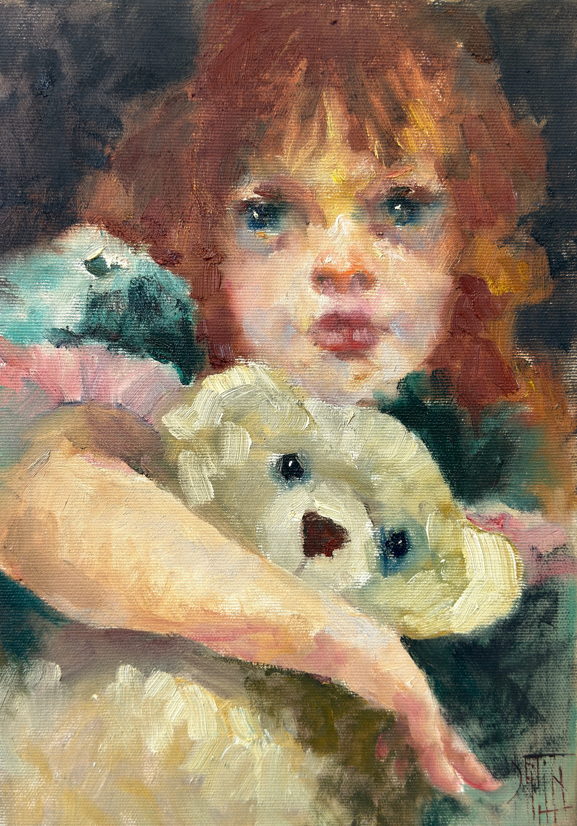 teddy bear – oil painting by Pavel Filin